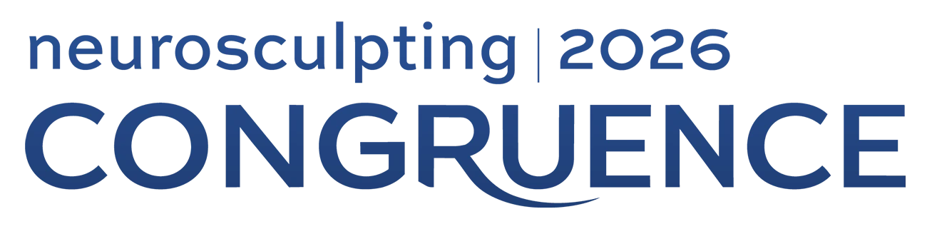 Blue text reads "neurosculpting | 2026 CONGRUENCE" on a white background. The bold "CONGRUENCE" highlights sustainable transformation, with a curved line beneath the letters "UEN.