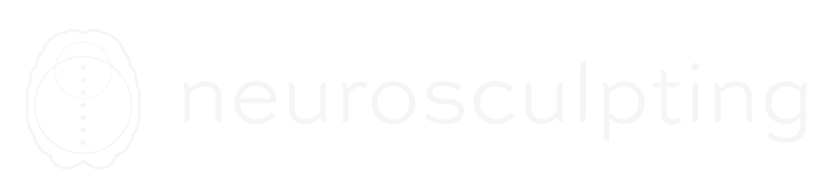 Logo displaying an abstract brain graphic beside the word "neurosculpting" in a thin, sans-serif font, perfect for your website's primary footer on a transparent background.